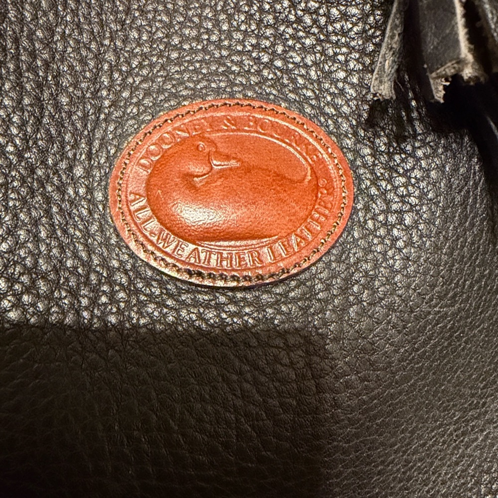 Vintage Dooney & Bourke Navy and Brown Leather Women’s Purse